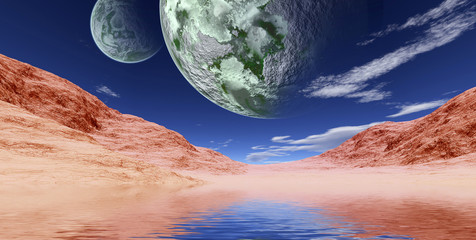 colorful space landscape