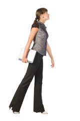 Fototapeta premium Beautiful businesswoman with laptop