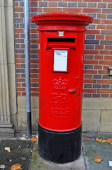 traditonal iconic British red post box