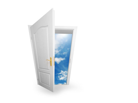 Door to new world. Hope, success, new way concepts