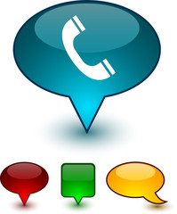 Telephone speech comic icons.