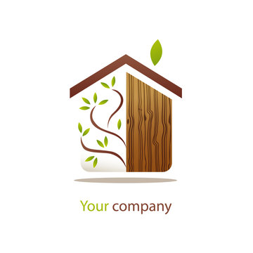 logo entreprise, maison bois
