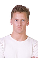 Obraz premium Handsome and trendy fashion model posing at camera