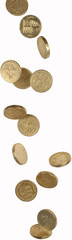 falling pound coins