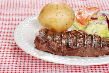 grilled steak with vegetables