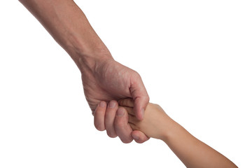 Two hands: man and child