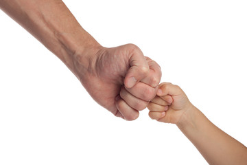 Two hands: man and child