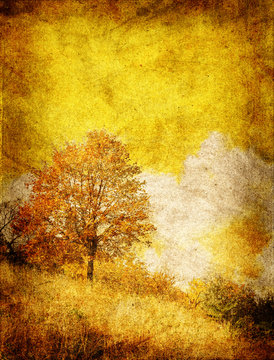 golden fall in grunge style