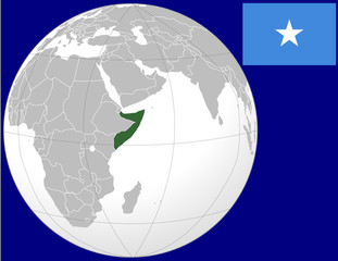 Somalia globe map locator world flag coat