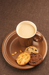 Various cookies and coffee