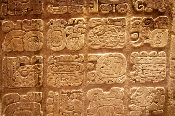 Badezimmer Foto Rückwand Südamerika Maya-Hieroglyphen