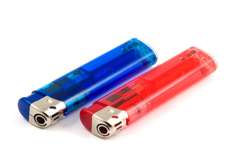 red & blue cigarette lighters