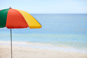 Colorful umbrella at beach
