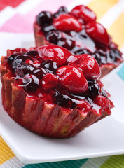 Cake with Berries over white