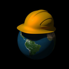 Earth and hard hat