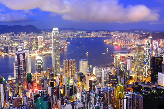 Hong Kong skyline view at peak