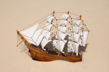 sunken ship in the sand