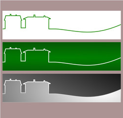 Obraz premium house banner pencil line