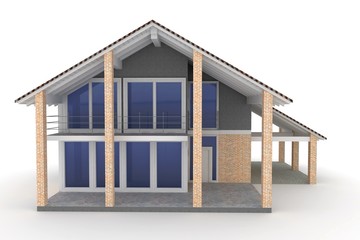 3d house isolated on white