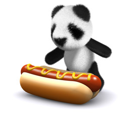 3d Baby panda wants a hot dog © Steve Young