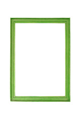 Retro, green frame on white background.