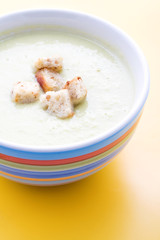 Bowl with leek soup.