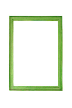 Retro, green frame on white background.