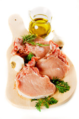 Raw pork loin chops
