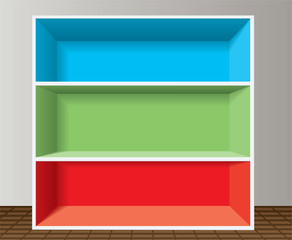 vector colorful empty bookshelf © FreeSoulProduction