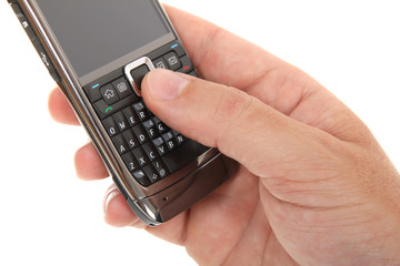 Hand holding a smart phone