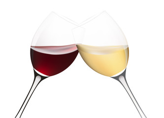 Two wine glasses. Vector illustration.