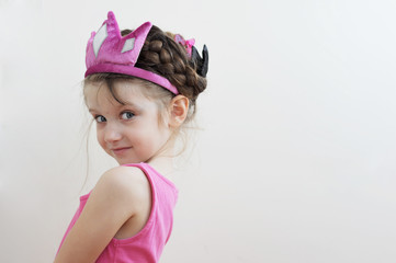 Beauty little princess with pink tiara
