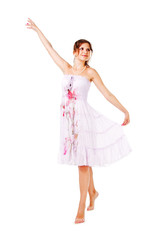 Fototapeta premium Charming young girl in dress