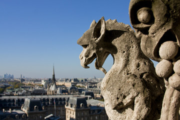 Two gargoyle statues