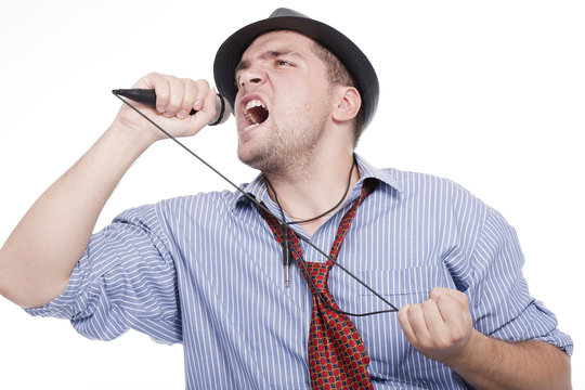 man singing