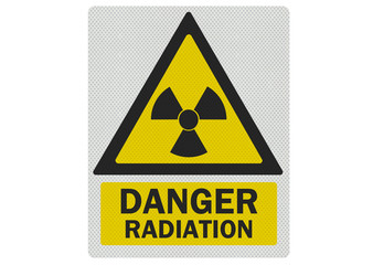 Fototapeta premium 'Danger - radiation' photo realistic metallic reflective sign, i