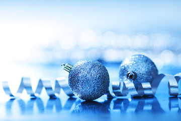 blue christmas ball