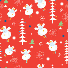 The texture of snowmen and Christmas trees