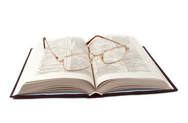 book with glasses