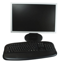 Fototapeta premium computer monitor, keyboard