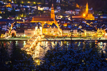 Fototapeta na wymiar Heidelberg, Niemcy w nocy