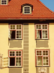 Obraz premium Four windows and two dormers