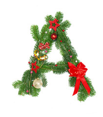 Christmas alphabet letter "A"