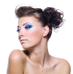 Woman with bright vibrant make-up