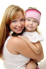 Picture of happy mother with baby girl