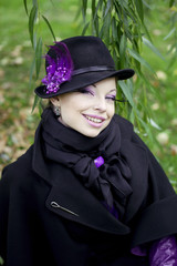 Beautiful girl in the autumn park