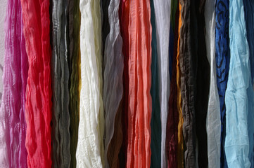 Texture of fabrics of different colors