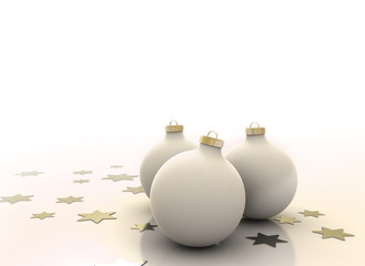 Christmas balls on white
