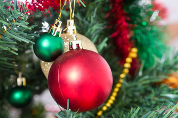 festive colorful christmas on tree