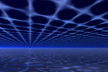 Night misty landscape. 3d graphics